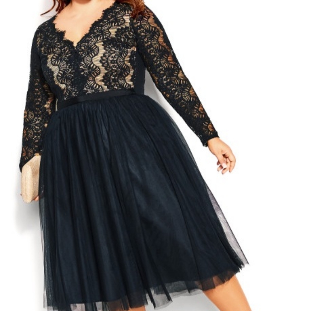 Avenue Rare Beauty Dress - navy